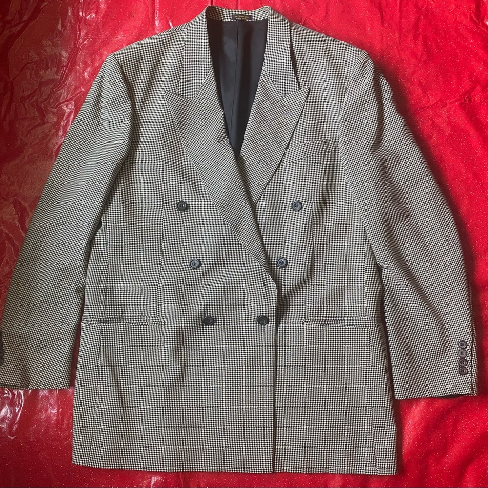 Oscar de la Renta Gray Sport Coat with Peaked Lapels